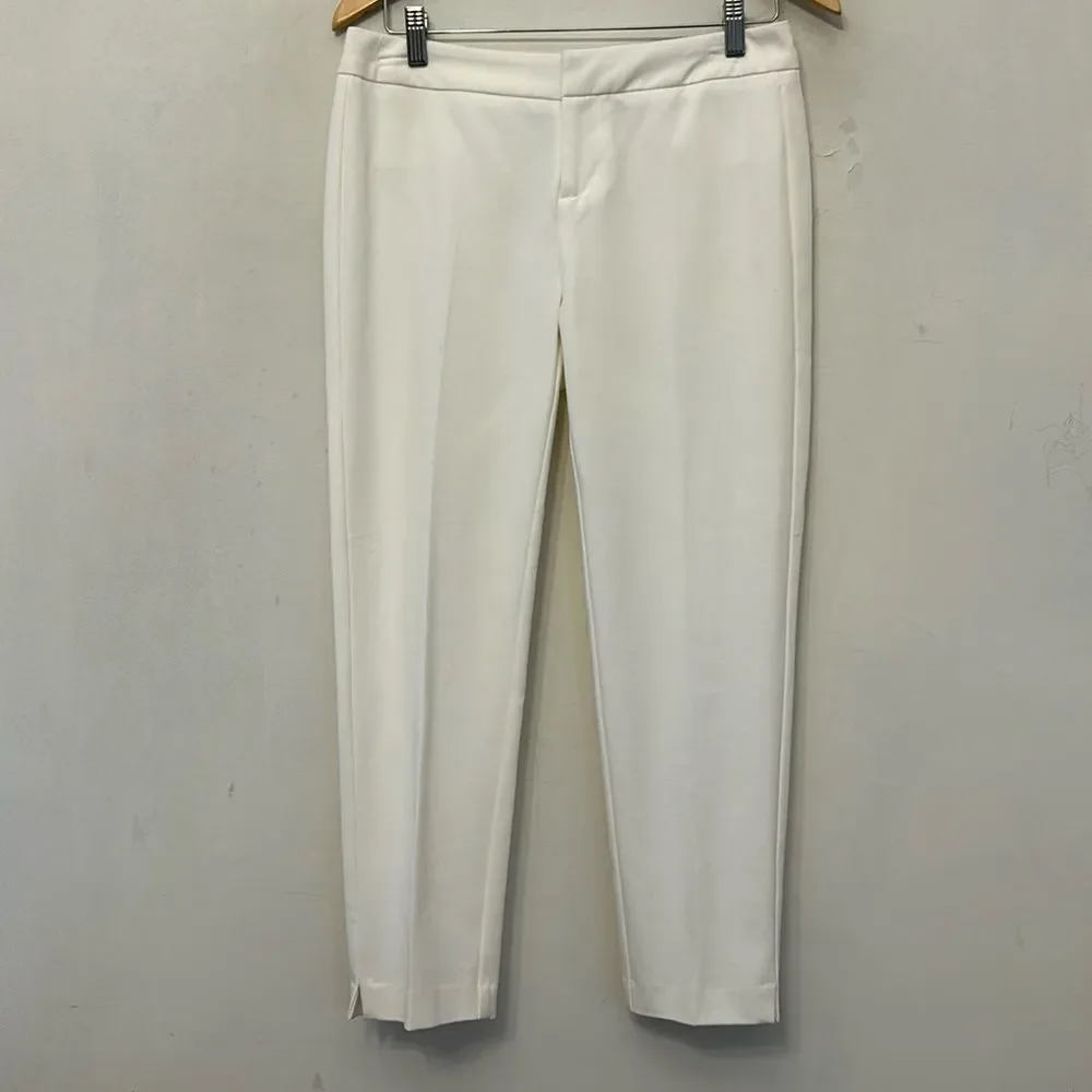 Cynthia Rowley cream slim cropped pants with slit detail at ankle Size 4 New